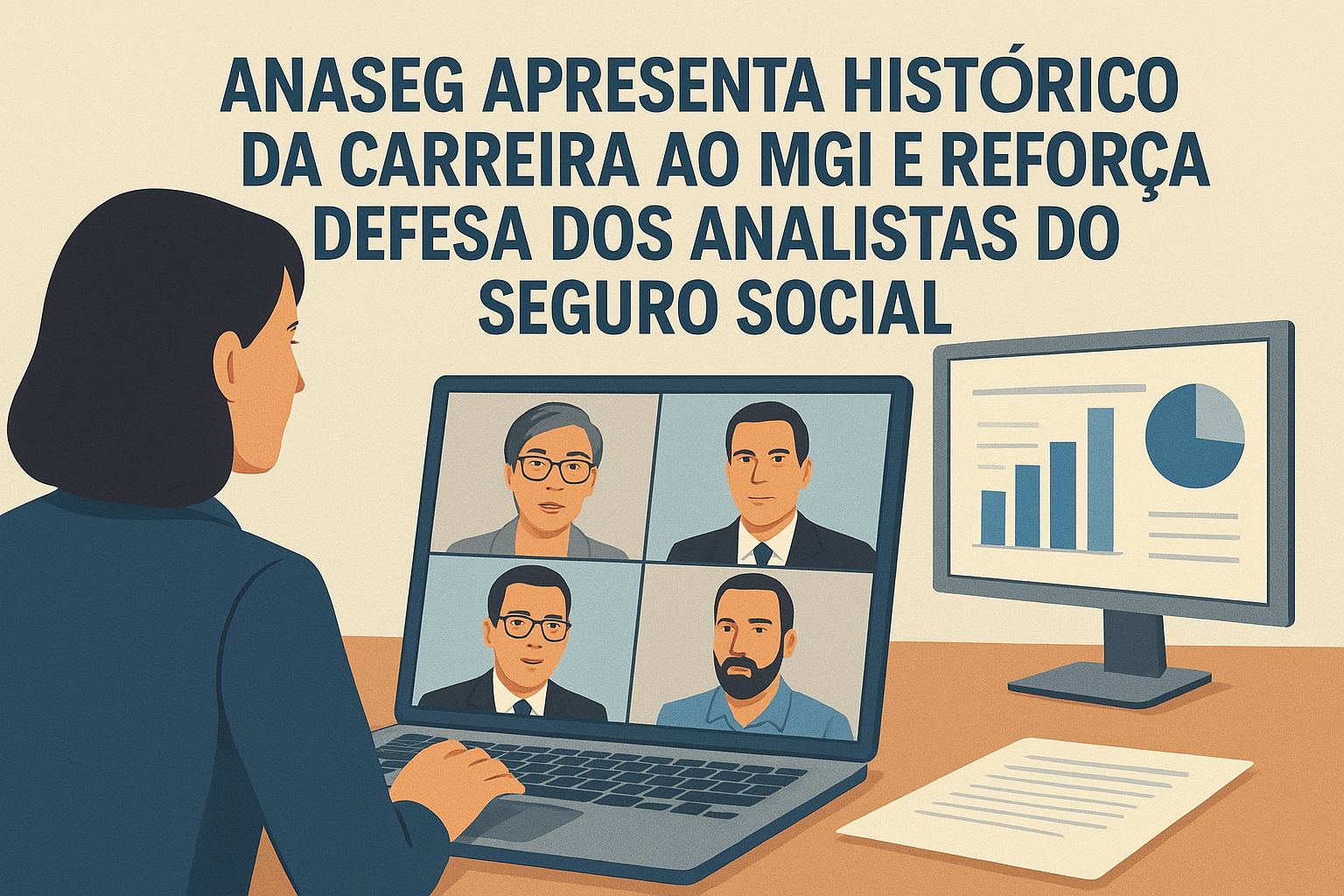 Reunião virtual da ANASEG com o MGI para apresentar histórico da carreira e defender os Analistas do Seguro Social