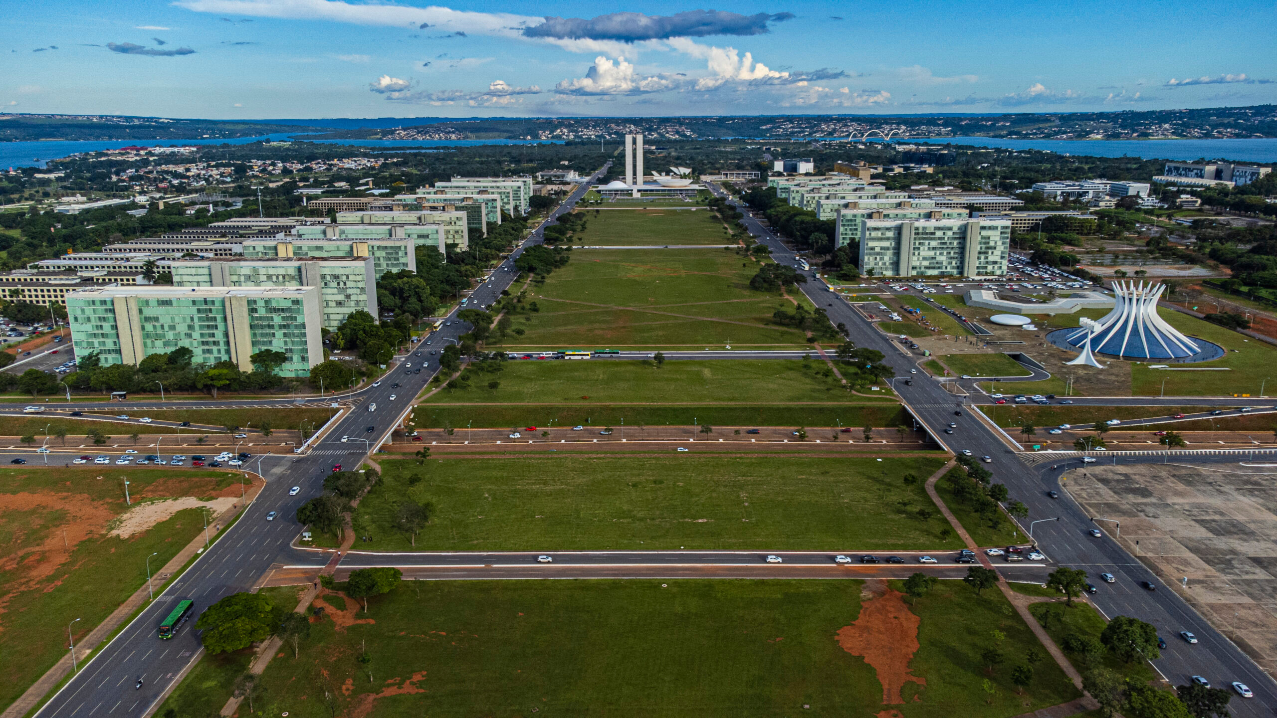 Vista aérea da Esplanada dos Ministérios em Brasília, local das reuniões institucionais da ANASEG