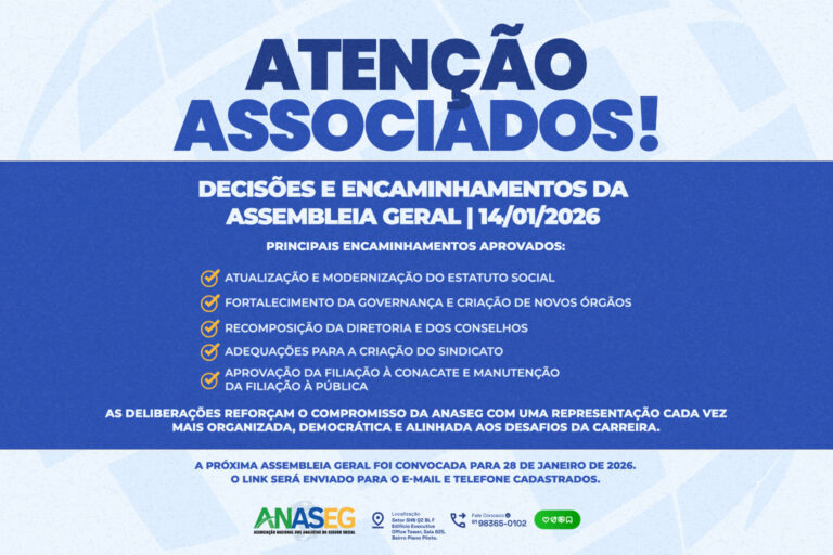ANASEG avança na revisão estatutária e convoca nova Assembleia para 28 de janeiro