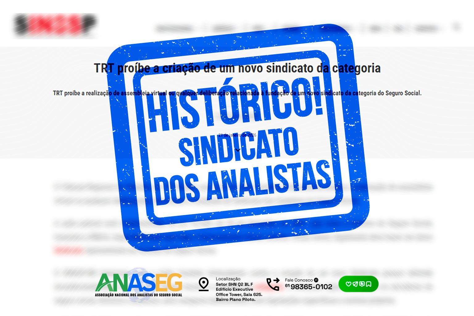 Tentativa de impugnação busca impedir criação do Sindicato dos Analistas do Seguro Social