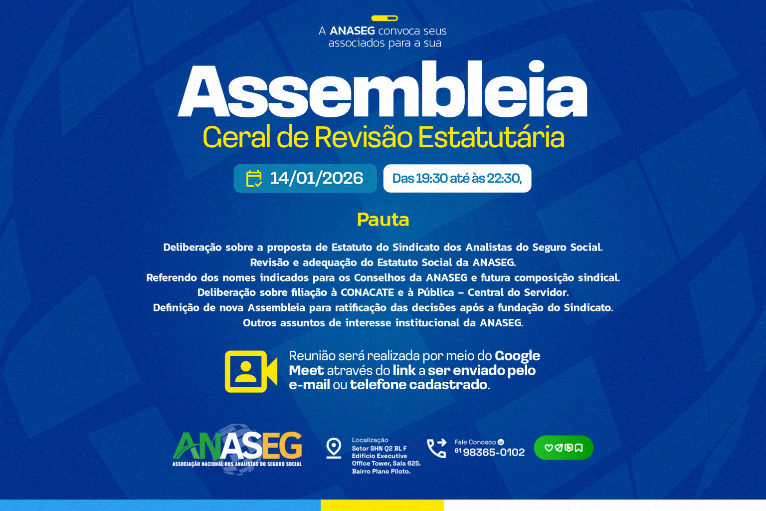 Assembleia Geral de Revisão Estatutária da ANASEG em janeiro de 2026