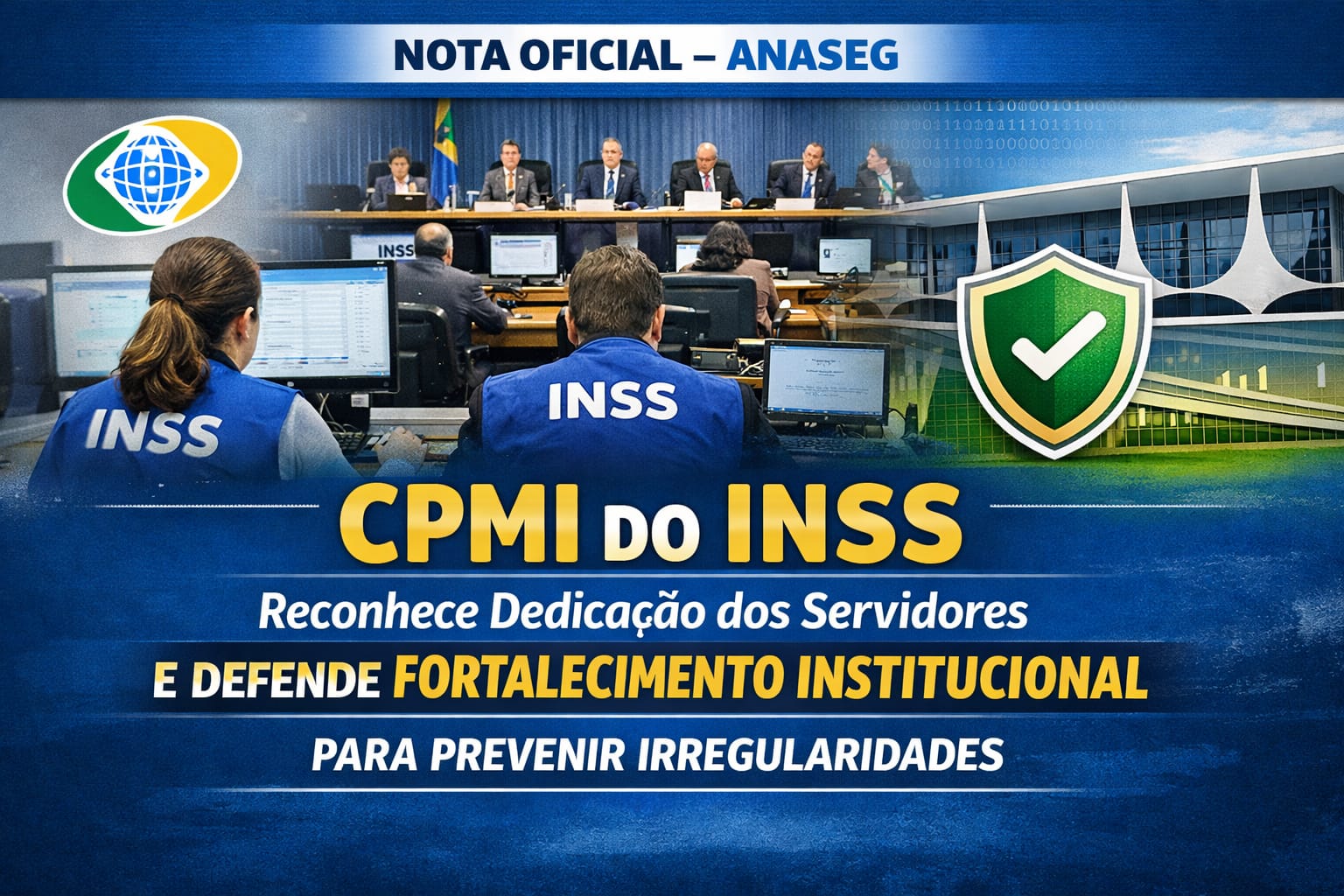 Sessão da CPMI do INSS reconhecendo dedicação dos servidores e a importância do fortalecimento institucional