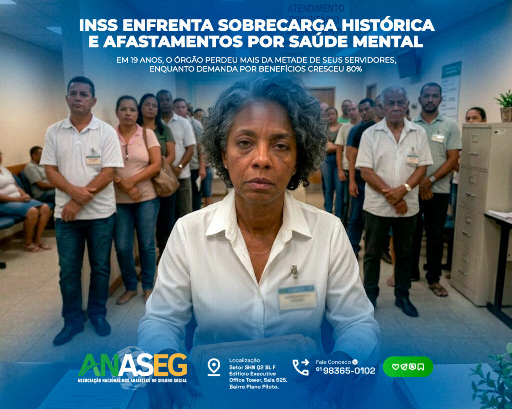 INSS enfrenta sobrecarga histórica enquanto afastamentos por saúde mental crescem